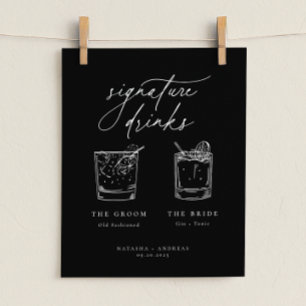 Póster Bebidas de firma Minimalistas de Moda contemporáne