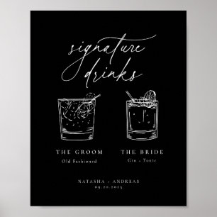 Póster Bebidas de firma Minimalistas de Moda contemporáne