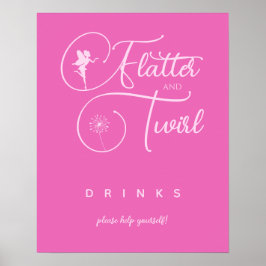 Póster Bebidas de hadas Minimalistas rosadas modernas
