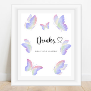 Póster Bebidas de mariposa sírvete tú mismo