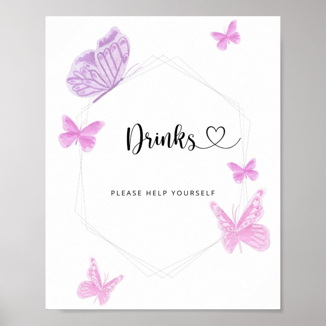 Póster Bebidas de mariposa te ayudan (Frente)