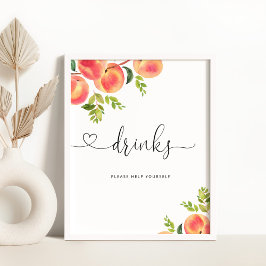 Póster Bebidas de melocotón dulce te ayudan a ti mismo Po