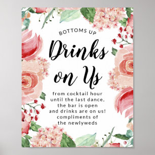 Póster Bebidas de moda en el Rótulo de la recepción de bo