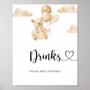 Póster Bebidas de oso ayudarse a sí mismo