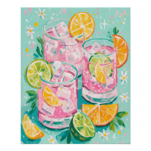 Póster Bebidas de verano con estética moderna