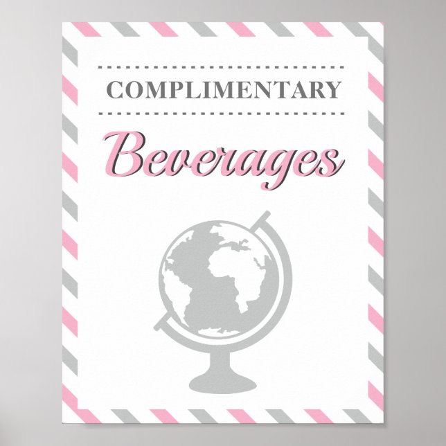 Póster Bebidas de viaje en avión aerolínea Fiesta (Frente)