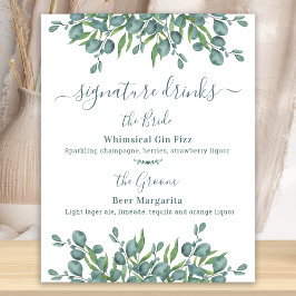 Póster Bebidas Destacadas Bodas Personalizadas de Eucalip