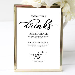 Póster Bebidas Destacadas Chic Letra Negra