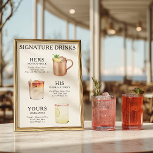Póster Bebidas Destacadas Cóctel de Boda