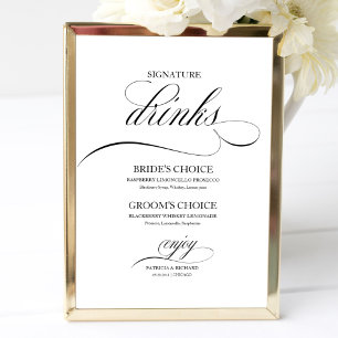 Póster Bebidas Destacadas Elegante Letra Negra