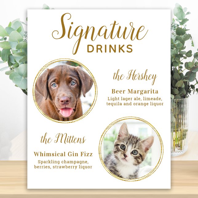 Póster Bebidas Destacadas Elegantes Bodas de Mascotas con (Subido por el creador)