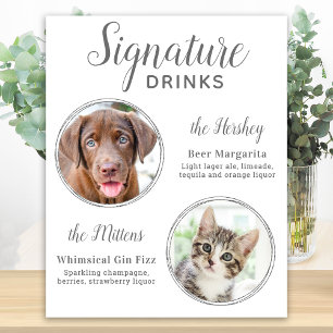 Póster Bebidas Destacadas Foto de Boda de Mascota Platead