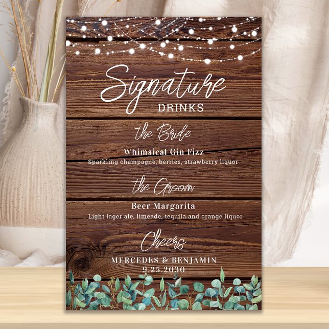 Póster Bebidas Destacadas Luces de Cadena Bar de Bodas Pe (Subido por el creador)