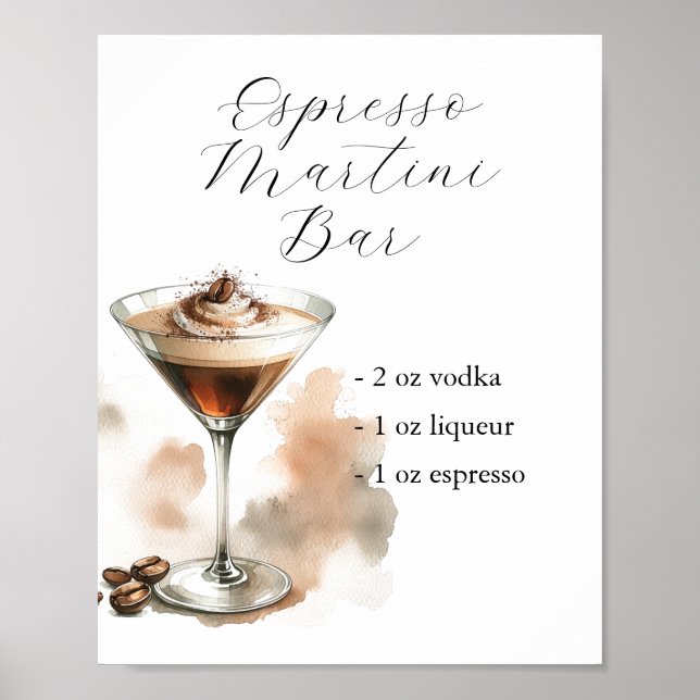 Póster Bebidas Destacadas | Martini de Espresso (Frente)
