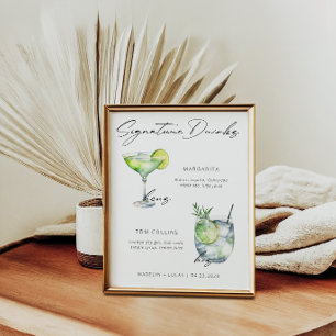 Póster Bebidas Destacadas Moderno Negro Blanco 