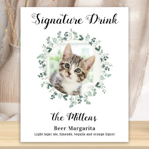 Póster Bebidas Destacadas para Bodas de Gatos Bar de Cóct