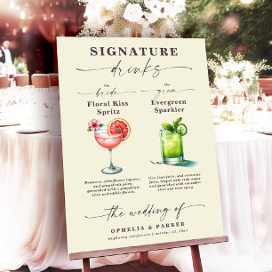 Póster Bebidas especiales para novios en boda Ophelia