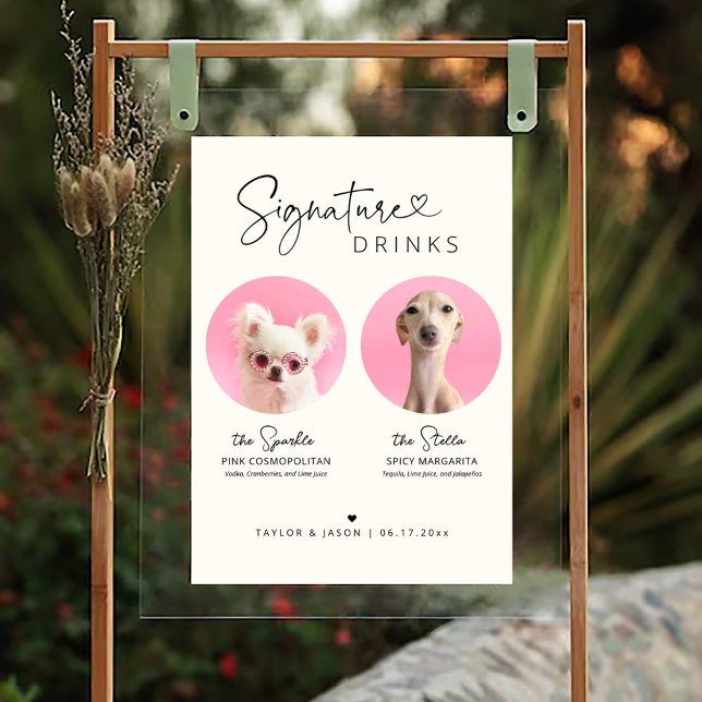 Póster Bebidas Modernas con Firma de Perro | Letrero de B (Subido por el creador)
