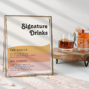 Póster Bebidas Modernas Retro de Firma Arcoíris de los 70