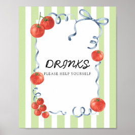 Póster Bebidas para la fiesta de bebé Tomate