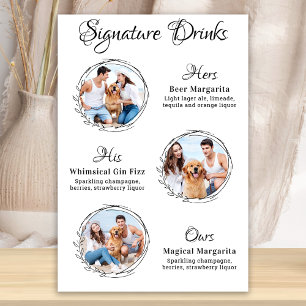 Póster Bebidas Personalizadas de Firma 3 Fotos Bodas de P