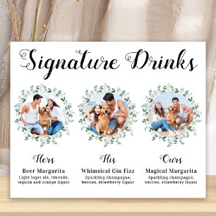 Póster Bebidas Personalizadas de Firma Fotos Elegantes de