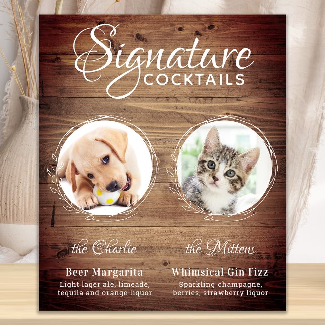 Póster Bebidas Personalizadas de Perro Rústico para Boda  (Subido por el creador)