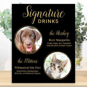 Póster Bebidas Personalizadas para Bodas con Petróleo Neg