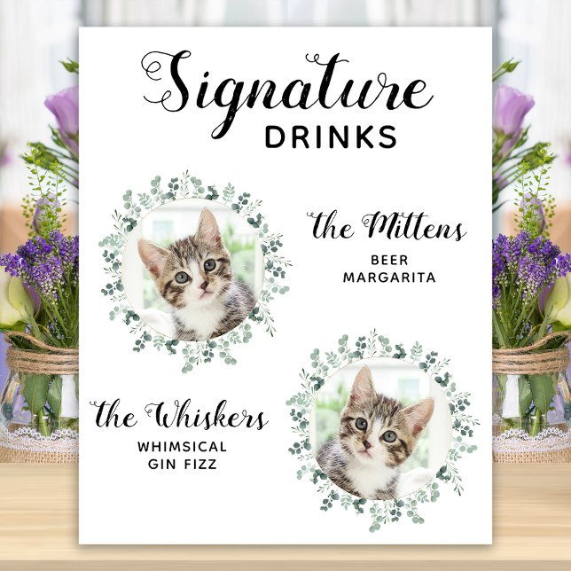Póster Bebidas Personalizadas para Bodas de Gatos con Fot (Subido por el creador)