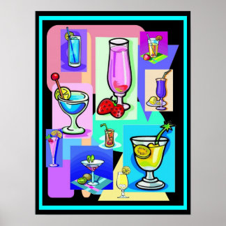 Póster Bebidas retro
