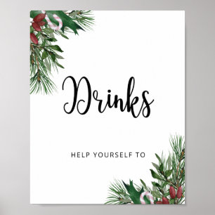 Póster Bebidas santa para bebes de invierno