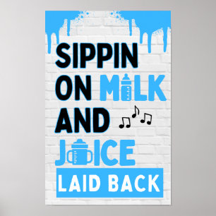 Póster Bebiendo Leche y Jugo Black & Blue Hip Hop