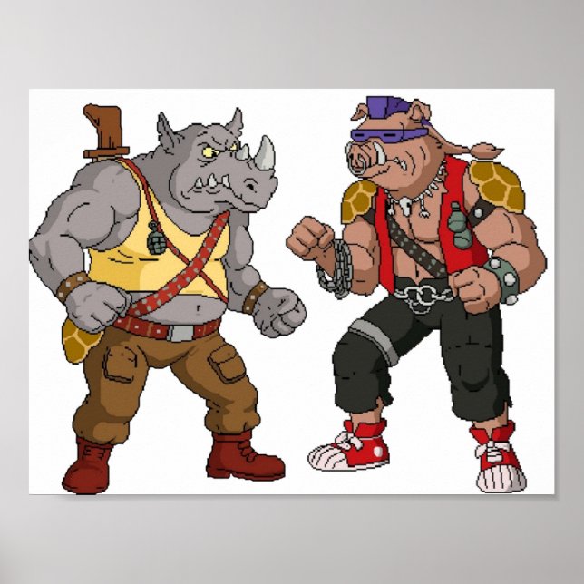 Póster Bebop Rocksteady Divertido gran tamaño impreso (Frente)