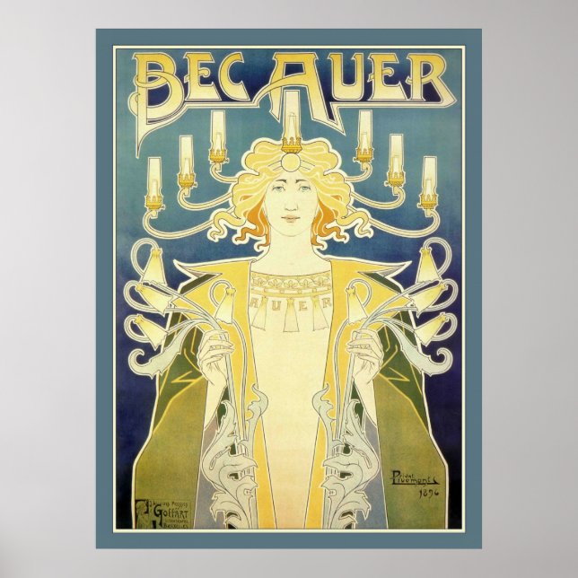 Póster Bec Auer (Azul) (Frente)