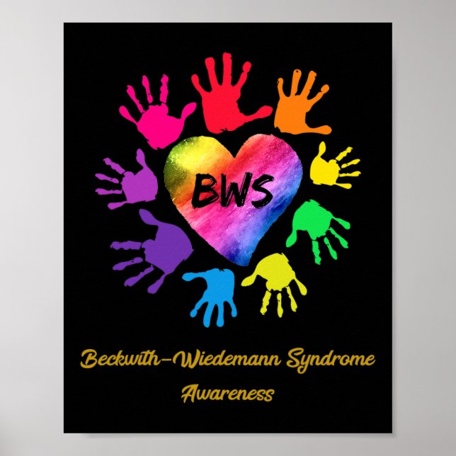 Póster Beckwith Wiedemann Syndrome Awareness Hands Gift (Frente)
