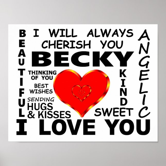 Póster Becky te amo (Frente)