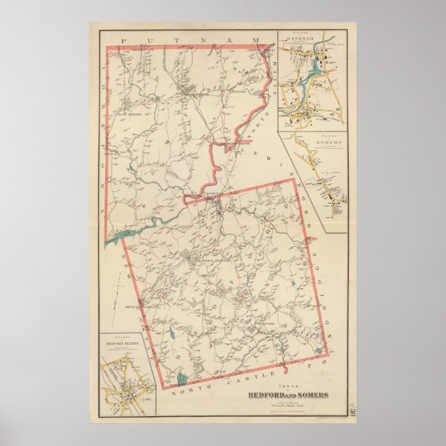 Póster Bedford, ciudades de Somers (Frente)