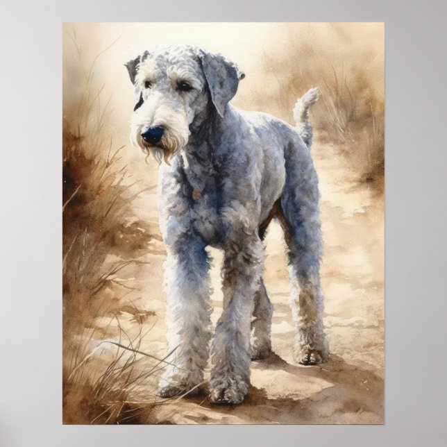 Póster Bedlington Terrier Dog Art Print Poster (Frente)
