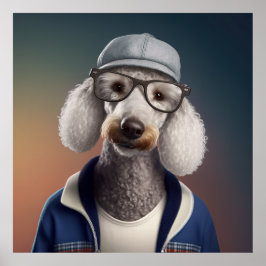 Póster Bedlington Terrier Hipster Dog Poster