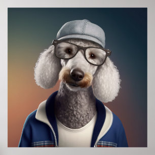 Póster Bedlington Terrier Hipster Dog Poster