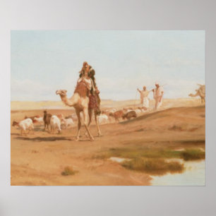 Póster Beduina en el desierto, 1884 (aceite sobre lienzo)