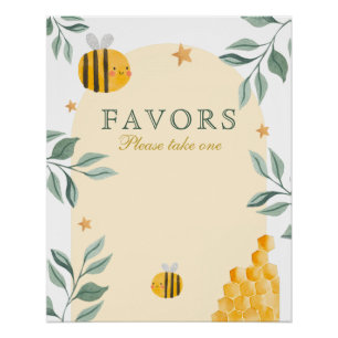 Póster Bee baby ducha favores