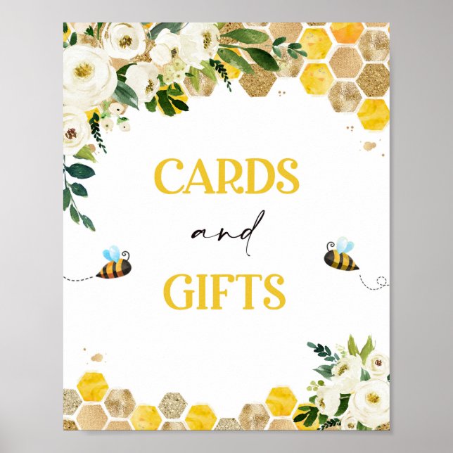 Póster Bee Baby Shower Fiesta Rótulo Mami To Bee Decour R (Frente)