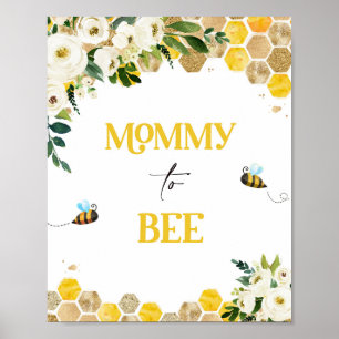 Póster Bee Baby Shower Fiesta Rótulo Mami To Bee Decour R