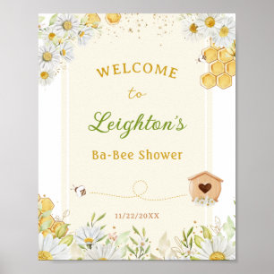 Póster Bee Bumblebee Little Honey Yellow Cute Baby Shower