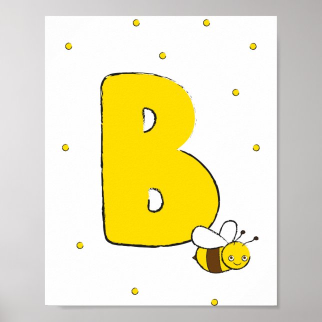 Póster Bee Cute Personalizado Niños Bebé (Frente)