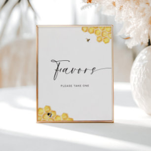 Póster Bee Honeycomb Bridal Shower Favor