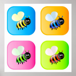 Póster Bee Icons