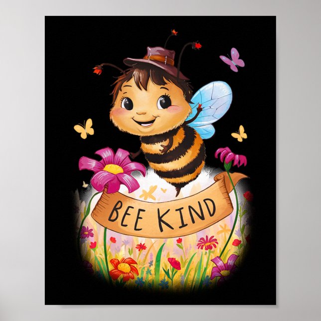 Póster Bee Kind Pegatina2 (Frente)