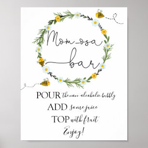 Póster Bee Mom-osa Bar Sign